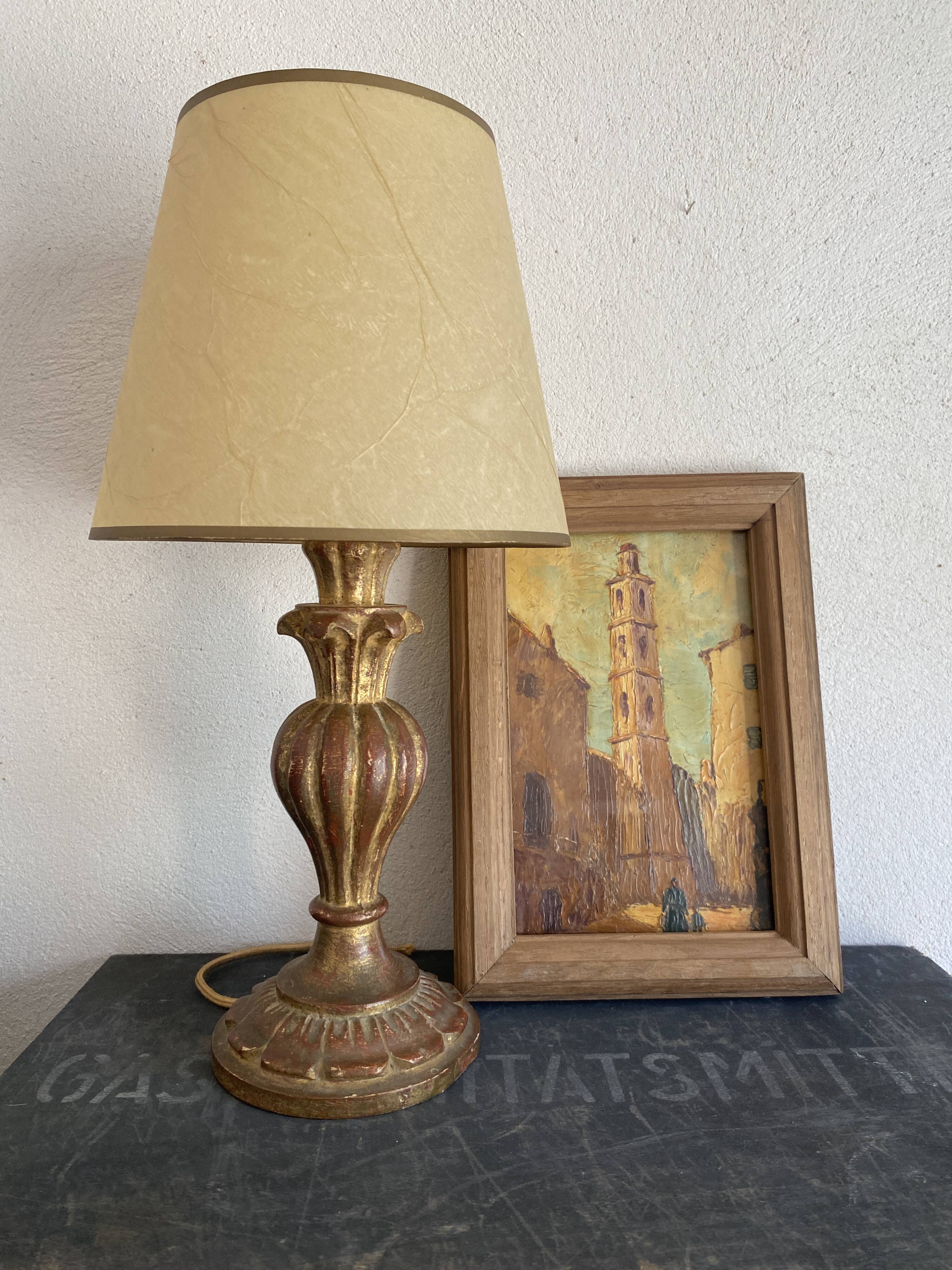 Orientalist oil, wooden and glass frame