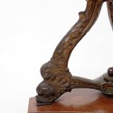 Chaise de paquebot en chêne teinté noir du 19e siècle