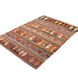 Red & Green Tribal Vintage Rug, 123x169Cm