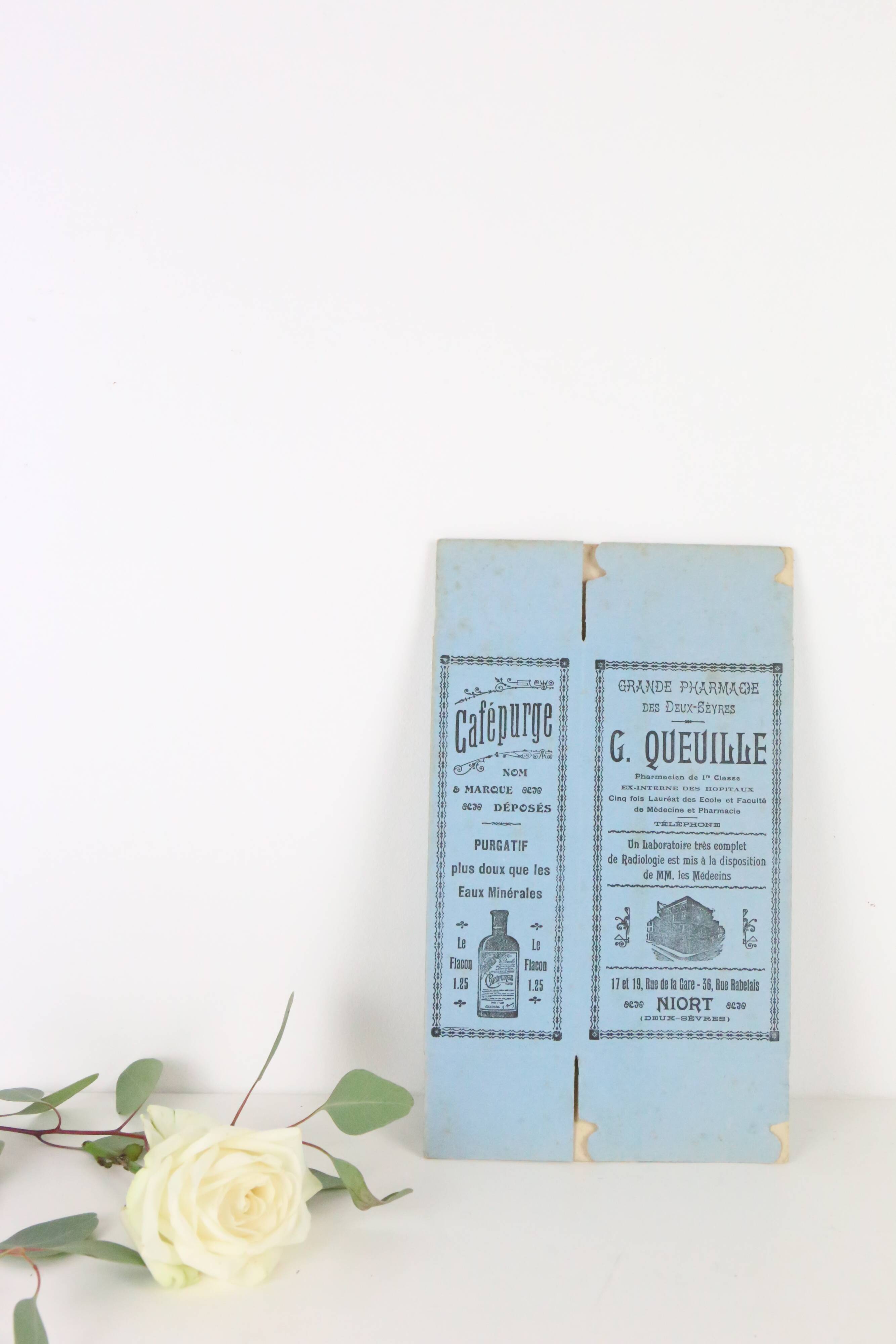 Old cardboard pharmacy medicine box, 1920/1930
