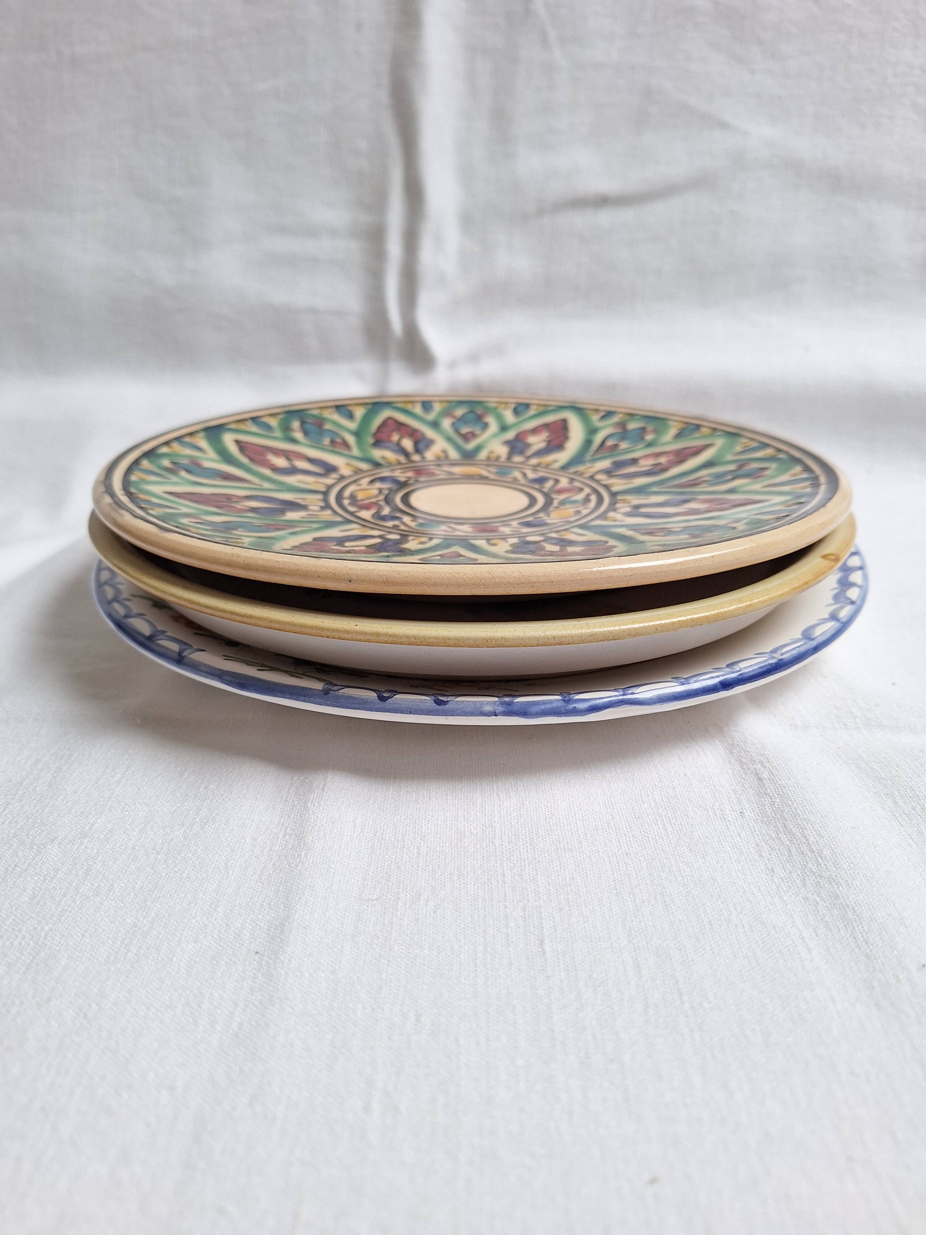 Henriot flat plates, hand-painted