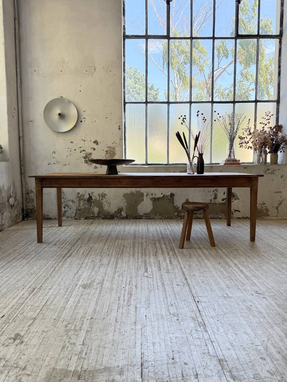 50s pine and oak farmhouse table 2.5m