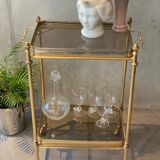 Gilded brass table and glass