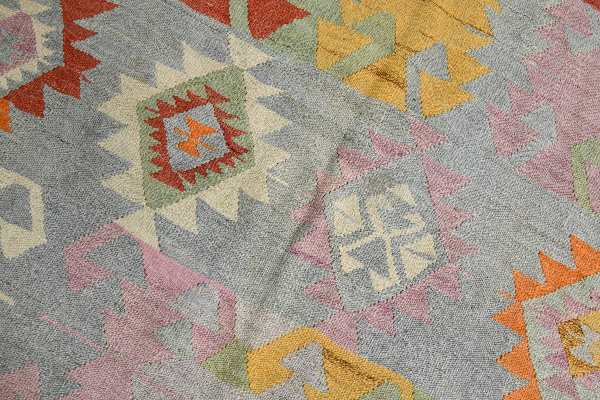 7x9 Oushak Area Rug, Boho Rug, Rare Style Rug, Colorful Rug, 195x259Cm