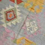 7x9 Oushak Area Rug, Boho Rug, Rare Style Rug, Colorful Rug, 195x259Cm