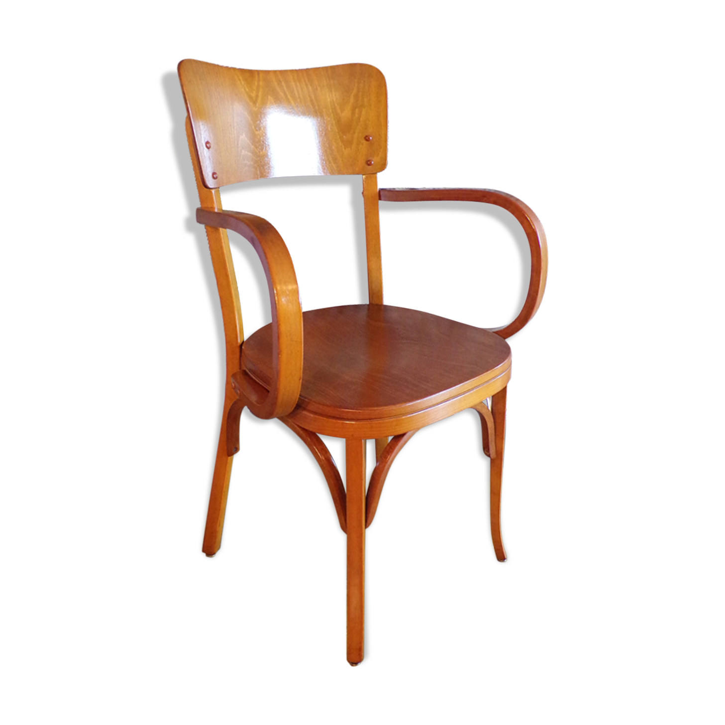 Baumann Chair Curved Wood