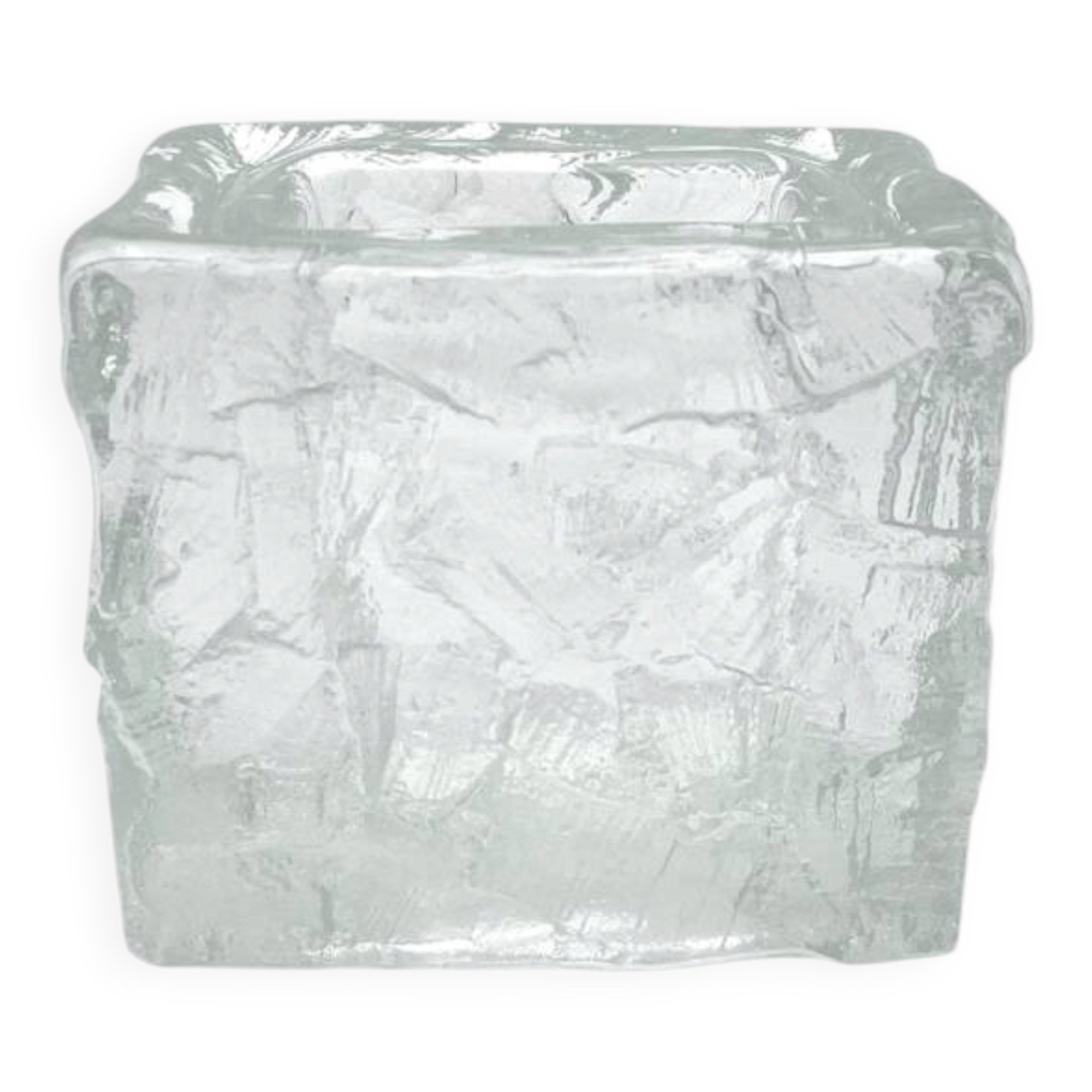Brutalist vase "Demant" Göte Augustsson - Ruda Glasbruk - Sweden 1960