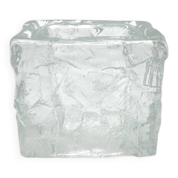 Brutalist vase "Demant" Göte Augustsson - Ruda Glasbruk - Sweden 1960