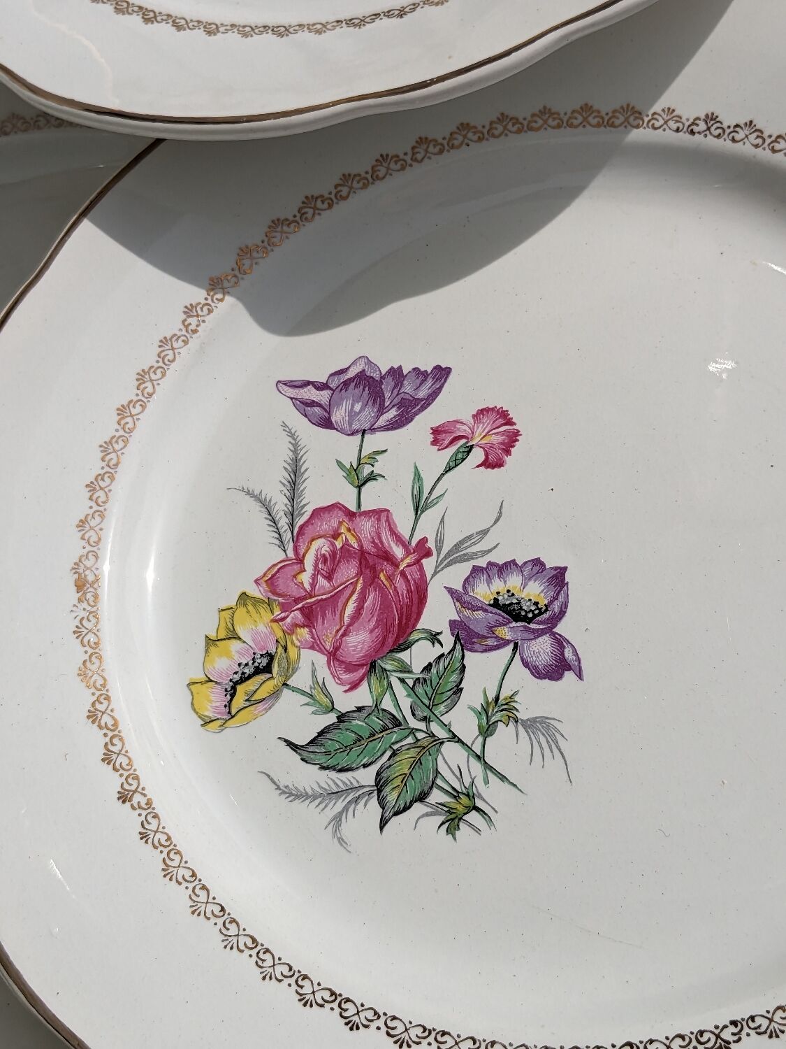 Set of 12 flat plates Digoin Sarreguemines