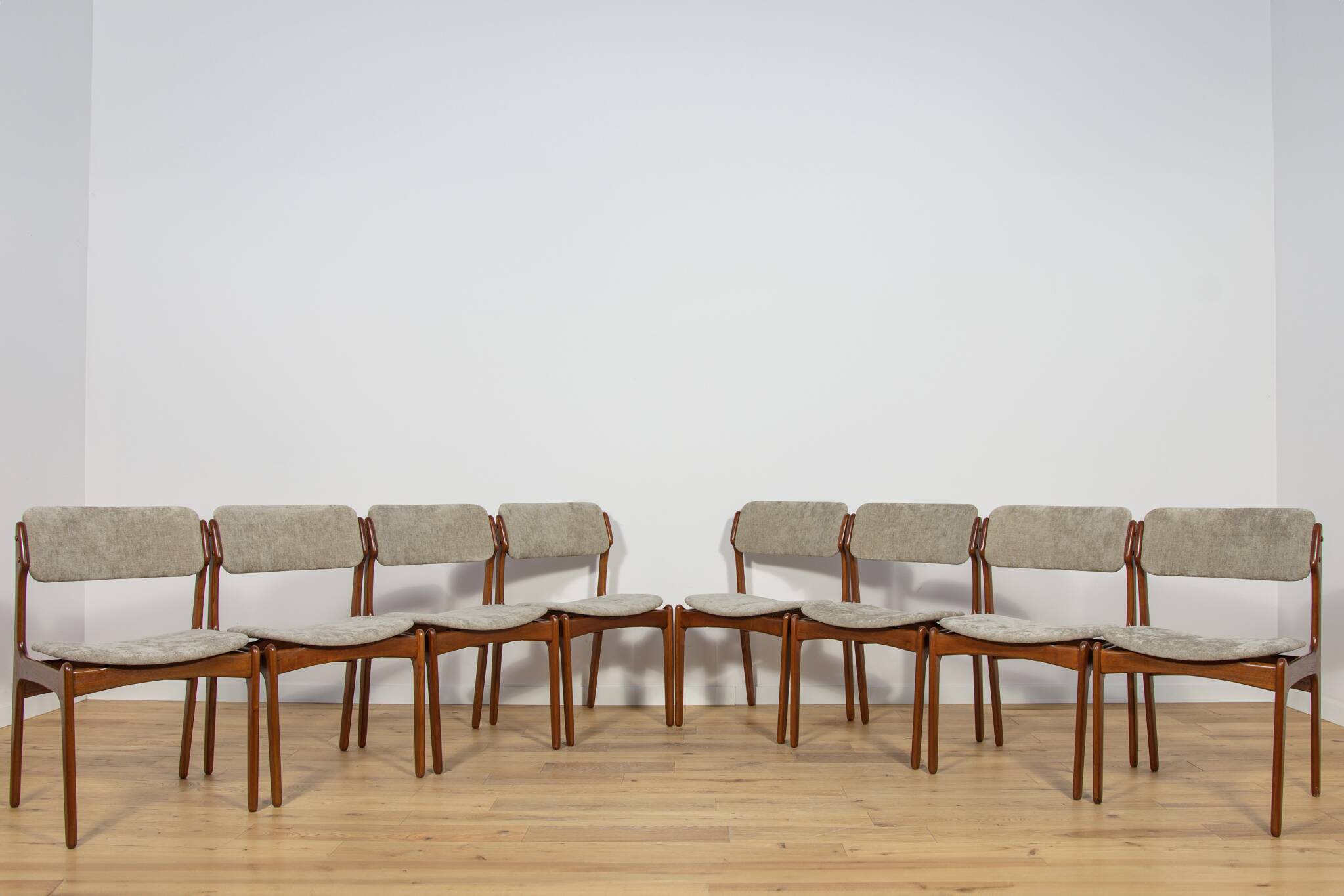 Mid-Century Model 49 Dining Chairs in Teak by Erik Buch for Odense Machine Gunning, 1960s, Set of 8