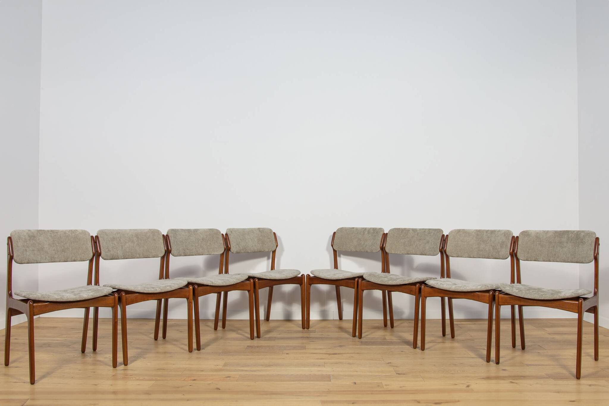 Mid-Century Model 49 Dining Chairs in Teak by Erik Buch for Odense Machine Gunning, 1960s, Set of 8