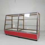 Vintage bakery display case, counter on castors 1950s