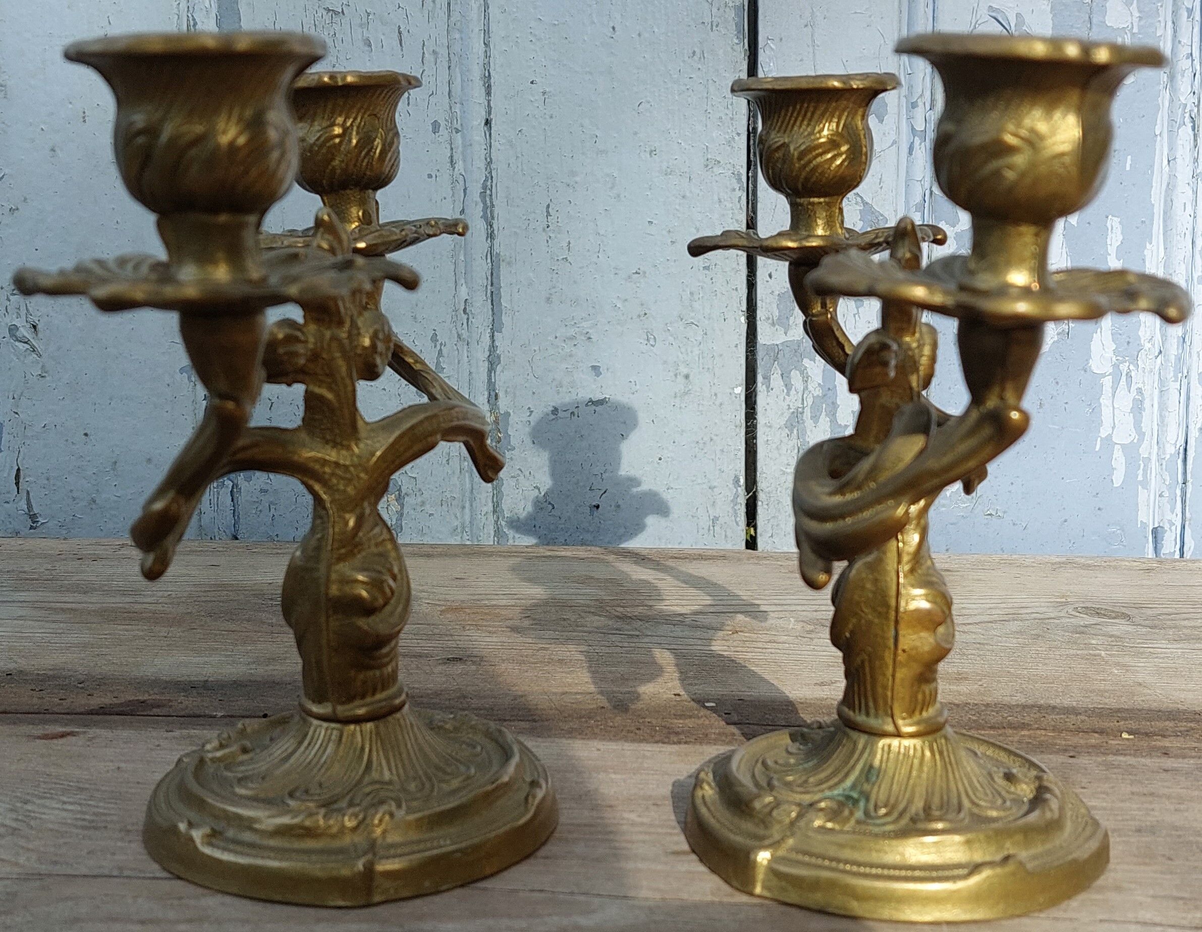 Brass candle holders