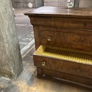 Empire style chest of drawers in flamed veneer wood