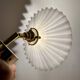 Vintage lampshade wall light in white opaline