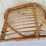 Vintage rattan log holder