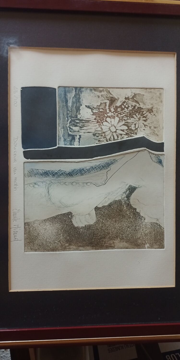 Lithograph Claude Michaud " sweetness of the morning "