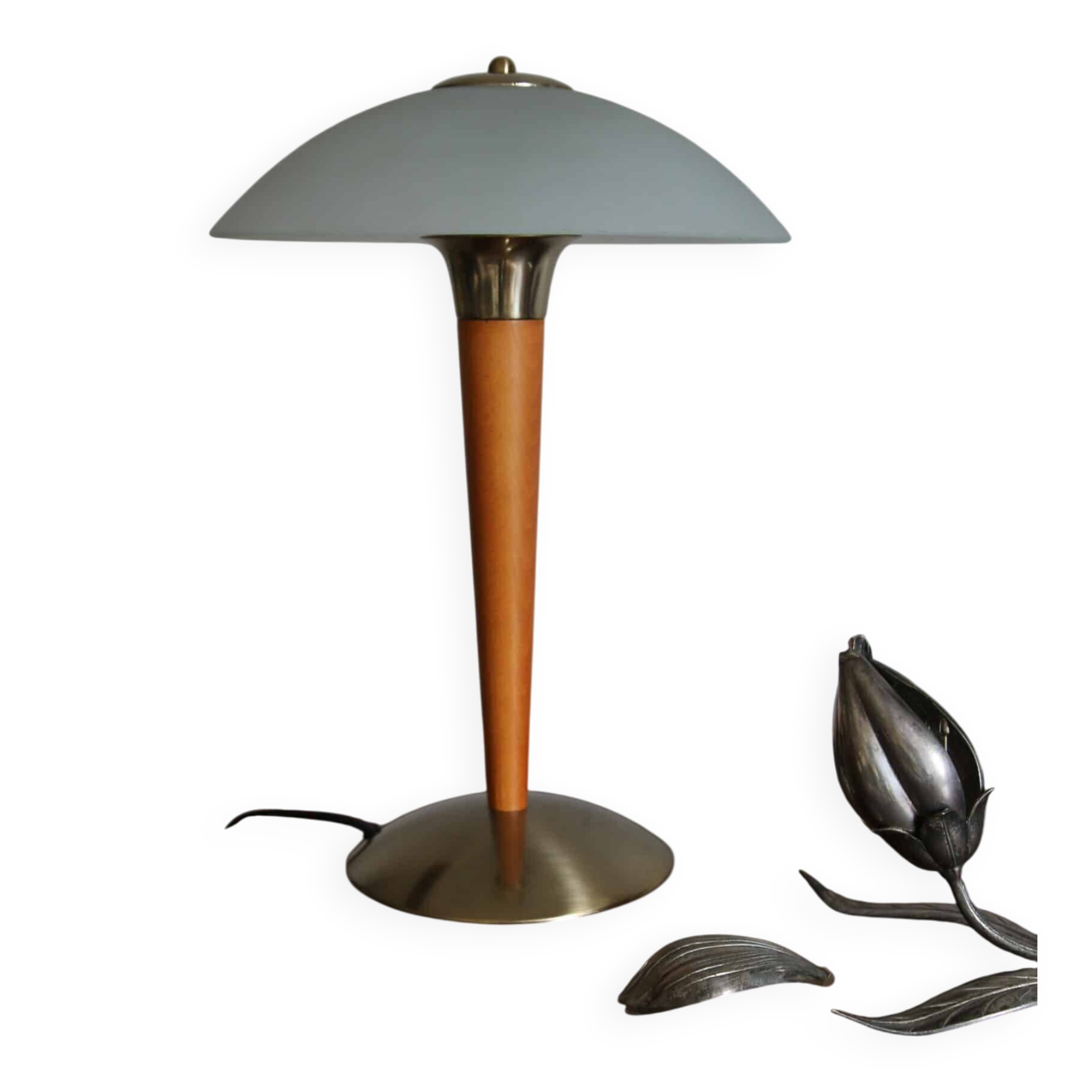 Lampe champignon postmoderne Verre et Bois