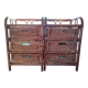 Pair of restored vintage rattan bedside tables – 3 drawers