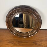 Small octagonal wooden mirror in neo-Renaissance / neo-Gothic style