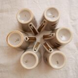 Lot de 6 tasses à café en grès, motif fleurs