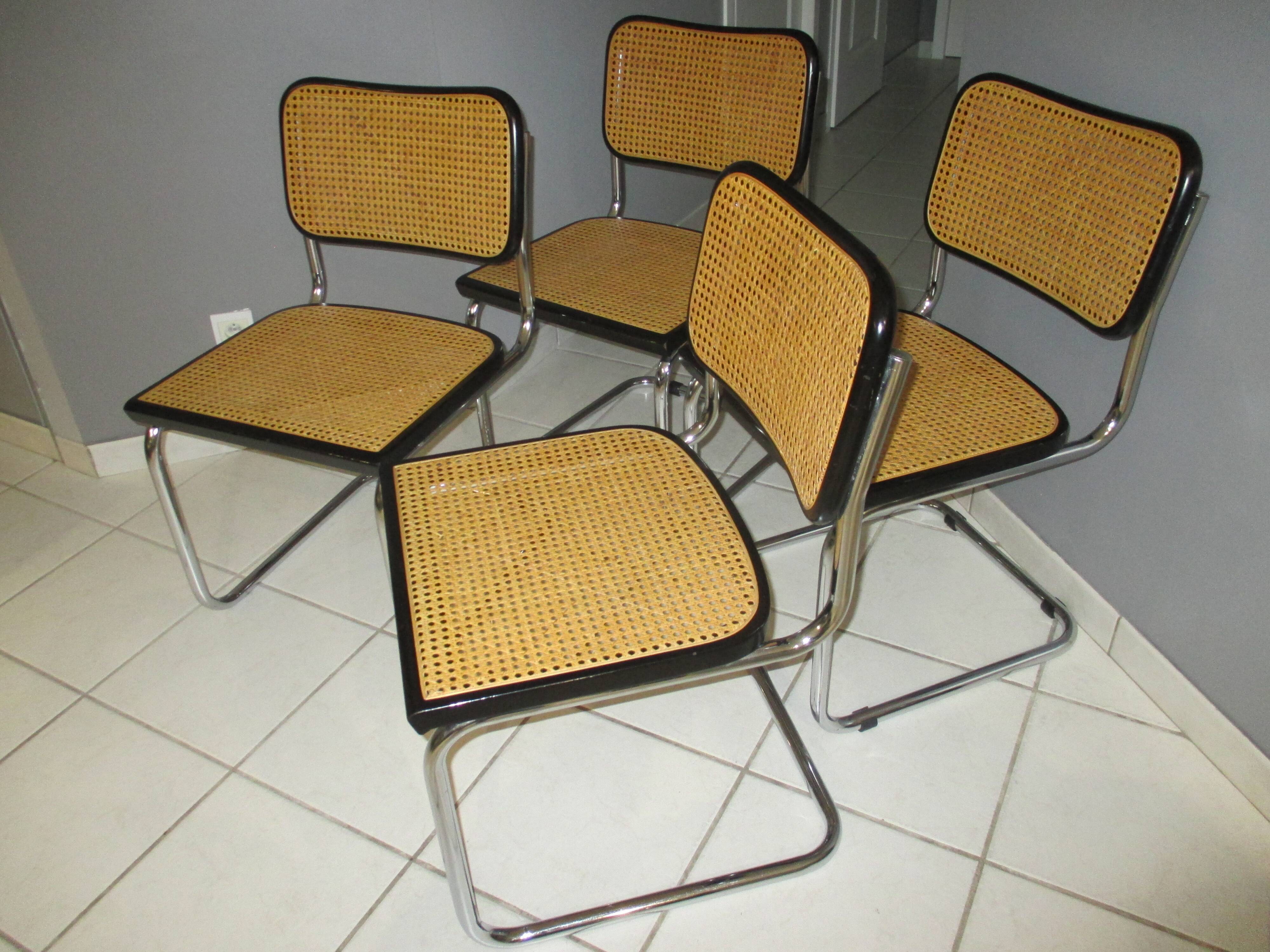 Suite 4 chaises cesca b32 Marcel Breuer 1970/1980