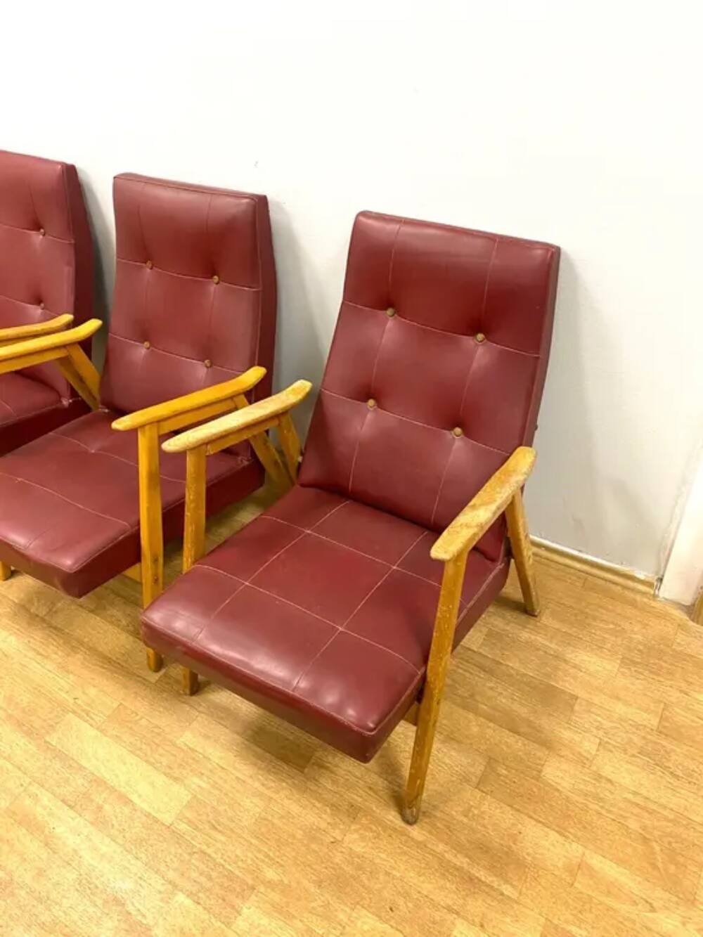 Set of 4 Retro Armchairs, Interior Prague, 1960s, Czechoslovakia