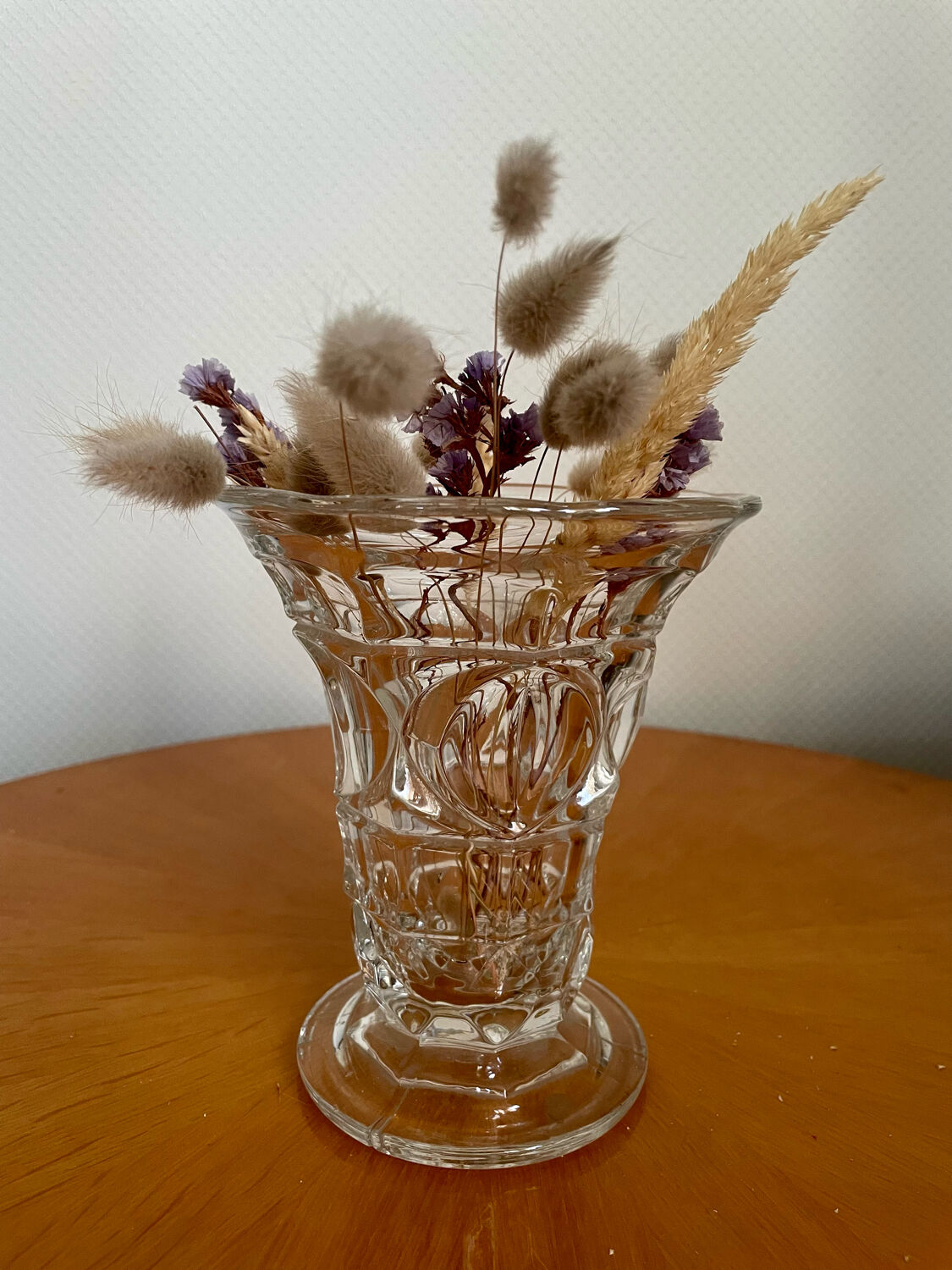 Vintage crystal glass vase 1960 1970