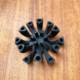 Brutalist cast iron candlestick from mid-century Japan by Jens H. Quistgaard, 1960s.