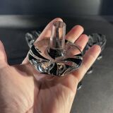 Art deco liqueur set, carafe & 6 glasses, cut double crystal, cubist decor, karl palda