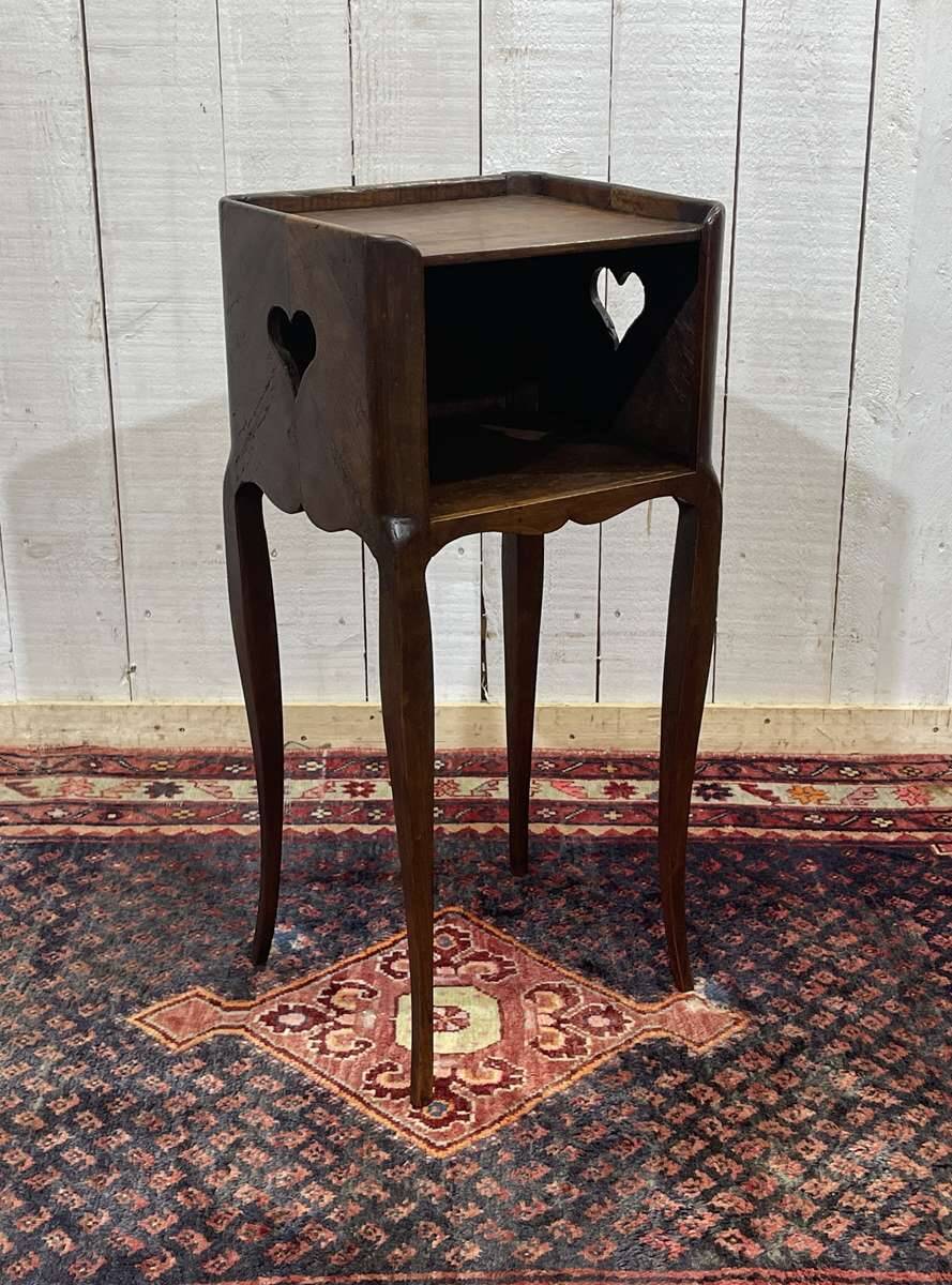 19th-century bedside table in cherry wood
