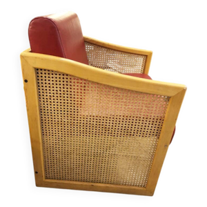 fauteuil vintage en bois - cannage