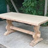 19th century monastery table renovated in raw oak 180cm