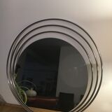 70's chrome round mirror - 64cm