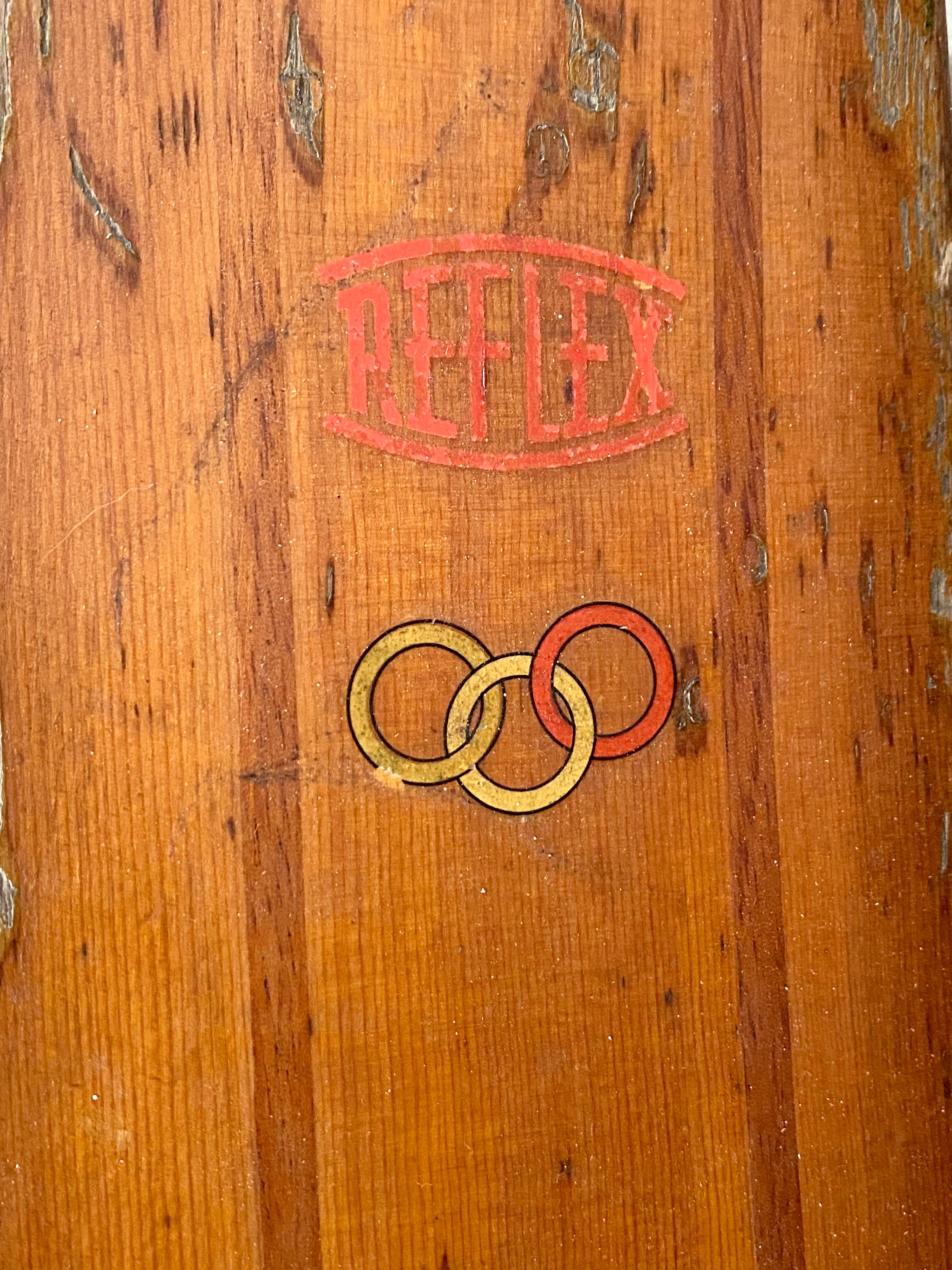 Vintage wooden water ski pair