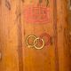 Vintage wooden water ski pair