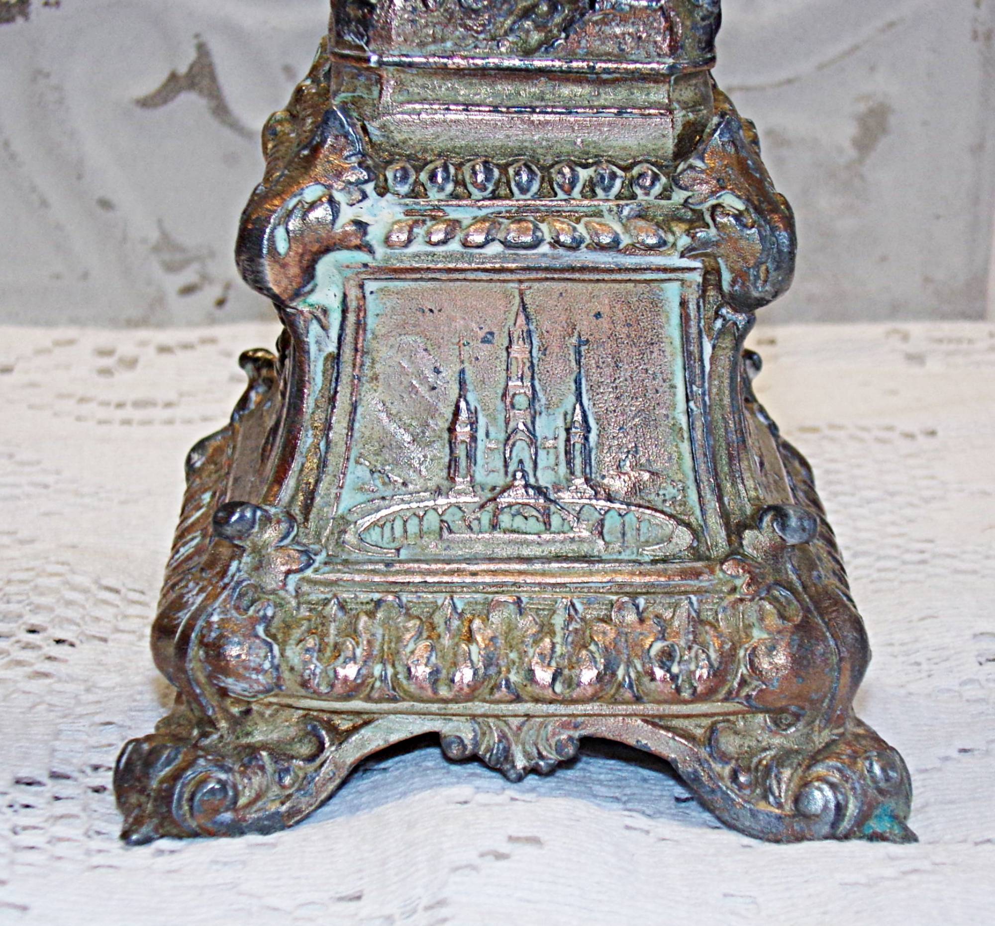 France 1910 - religious statue of holy virgin mary crowned