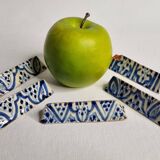 Set of 5 old enameled ceramic knife holders, Moroccan craftsmanship, 9.5 cm