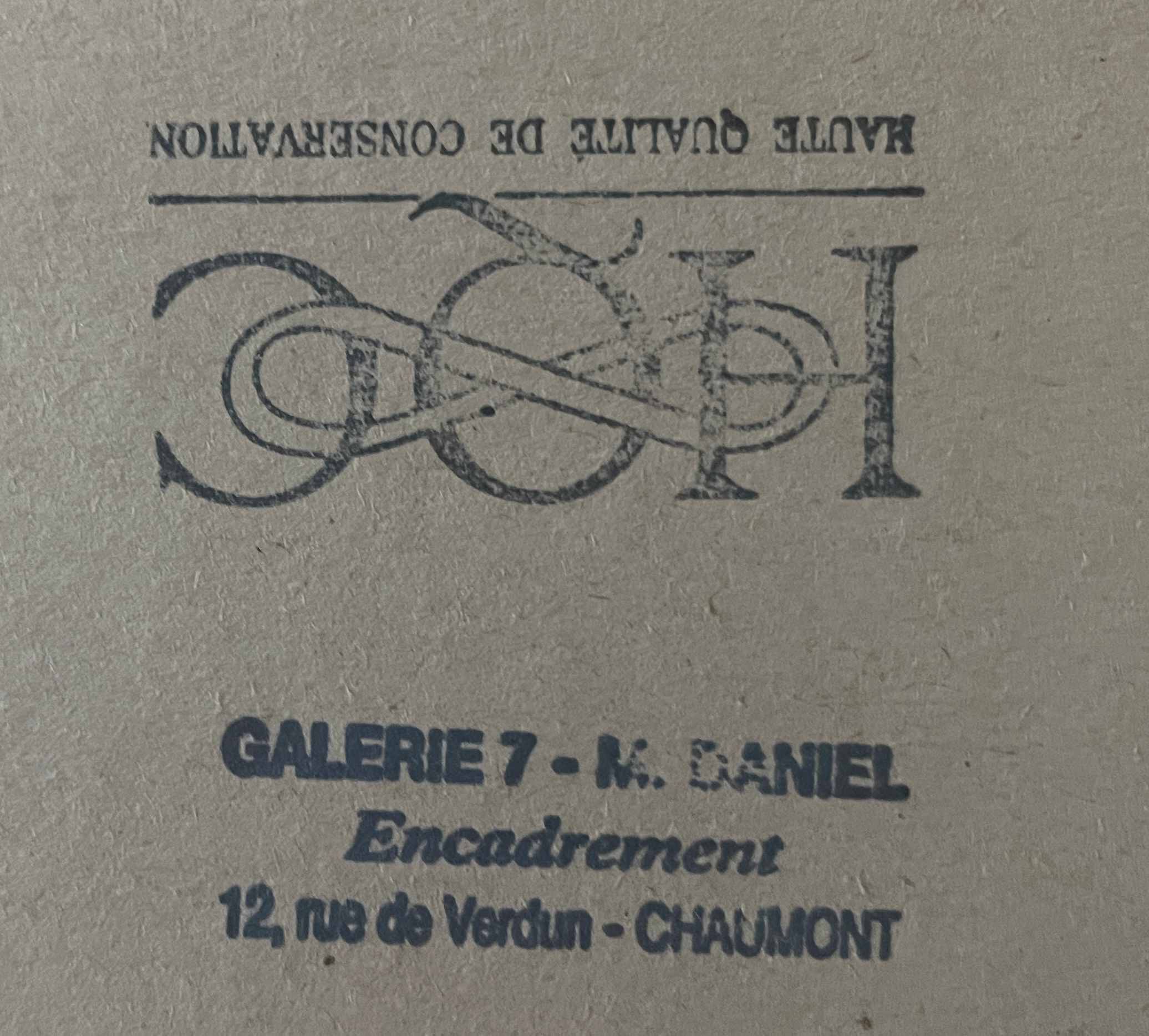 Tableau Aquarelle Paysage Marine Orientaliste (Algérie) + cadre