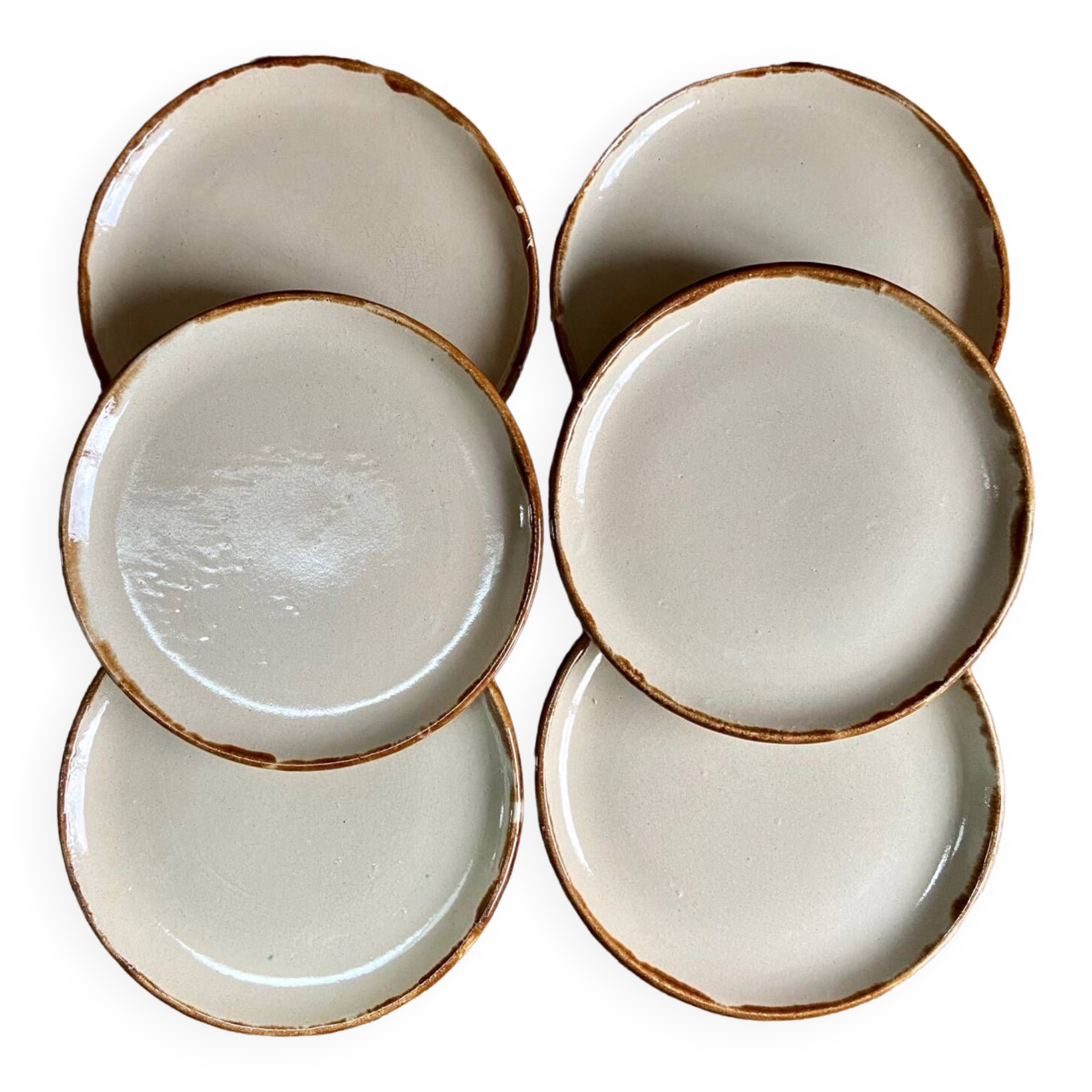 6 stoneware dessert plates