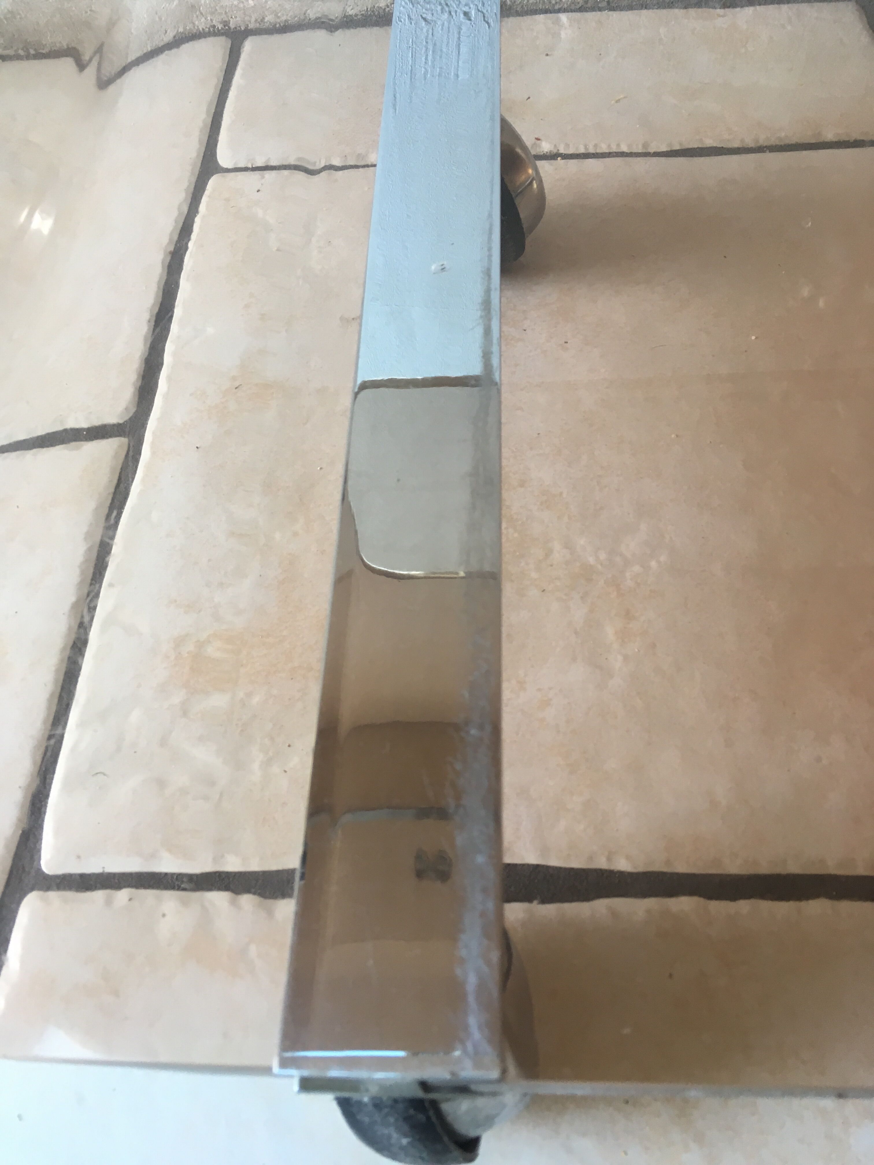 TV furniture or side table in violin smoked Plexiglas by Michel Dumas for Roche Bobois in 1970