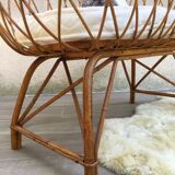 Vintage rattan cradle
