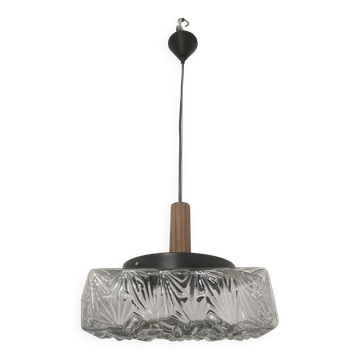 Square glass pendant by Limburg, Germany, around 1970.