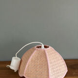 Vintage suspension in raffia and fabrics
