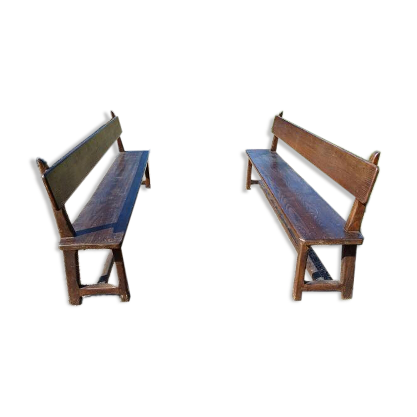 Pair of solid oak benches