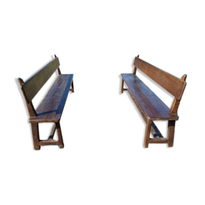 Paire de bancs en chêne