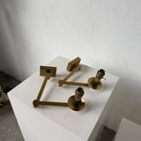 Pair of brass wall lights with articulated arms from the 70s