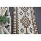 Tapis couloir vintage en laine et coton turc noué à la main blanc 90x307