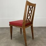 Pair of 1950s wooden cross-braced chairs