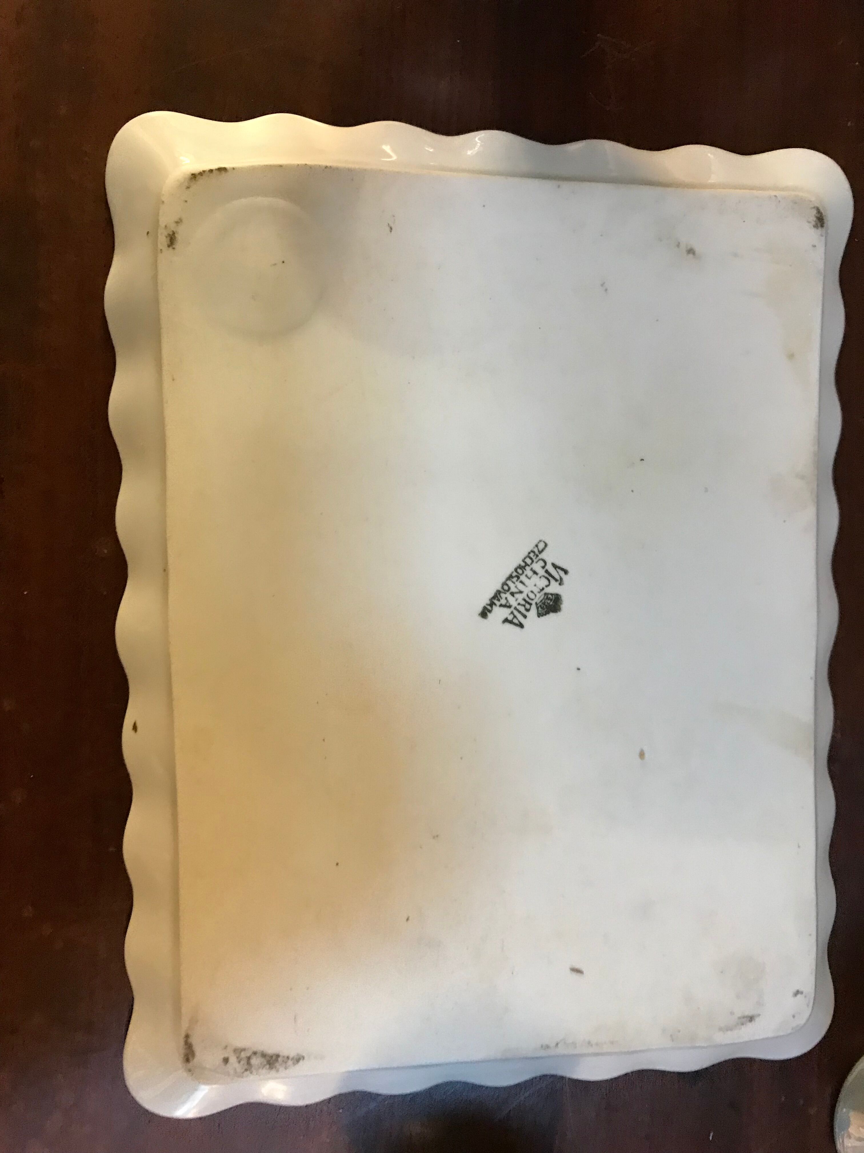 Porcelain egg set 50s shellfish and salt shaker on pearl tray